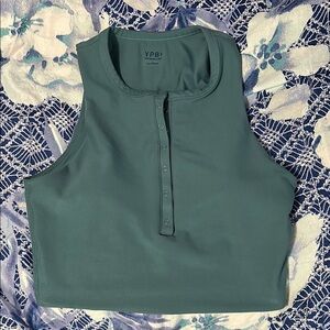 Abercrombie & Fitch Green Sleeveless Crop Tank Top